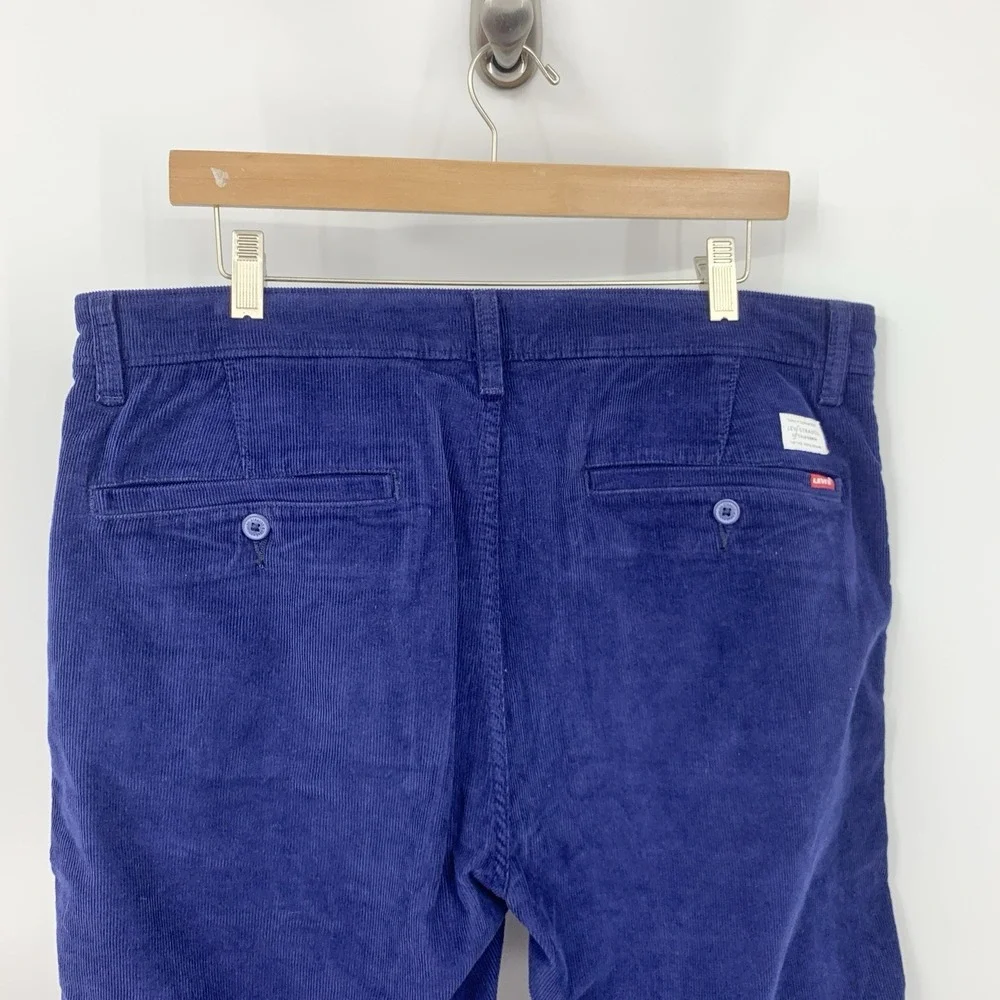 Levi's Men Size 36 x 32 Pants XX Chinos Blue Corduroy Standard Taper Fit Stretch